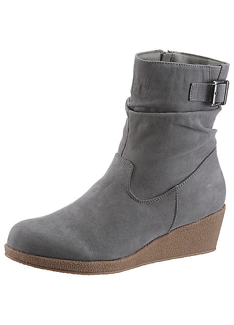 City Walk Wedge Ankle Boots | Curvissa