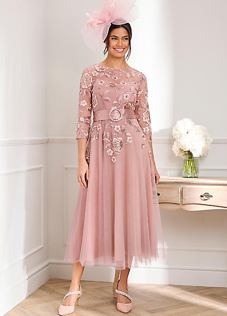 Dusky pink evening on sale dress