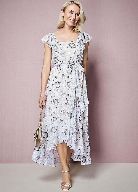 Kaleidoscope Floral Jacquard Dress | Curvissa