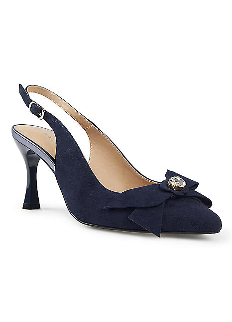 Navy blue suede court shoes deals