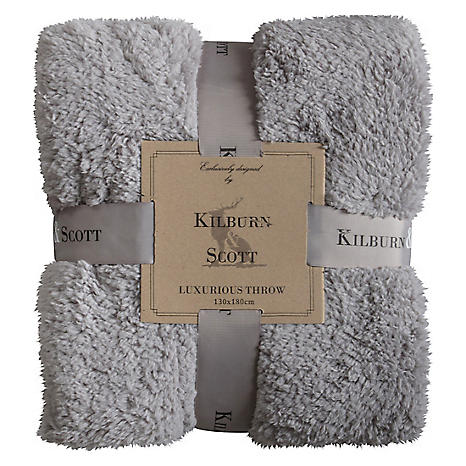 Kilburn Scott Silver Borg Fleece Throw Curvissa