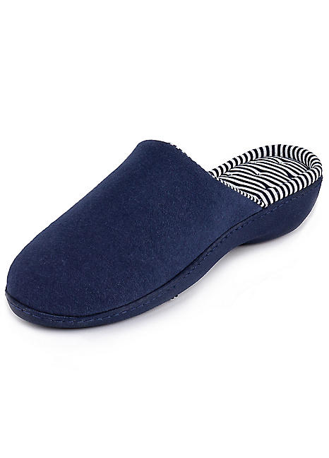 ladies navy mule slippers