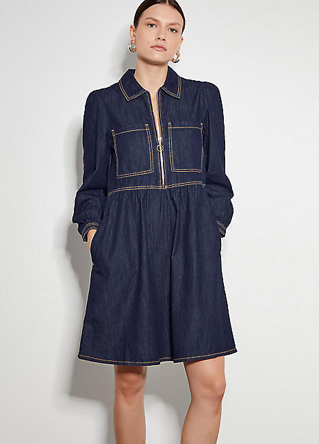 Monsoon denim dress best sale