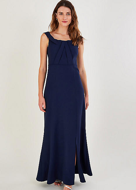 Monsoon Beatrice Crepe Bardot Maxi Dress Curvissa