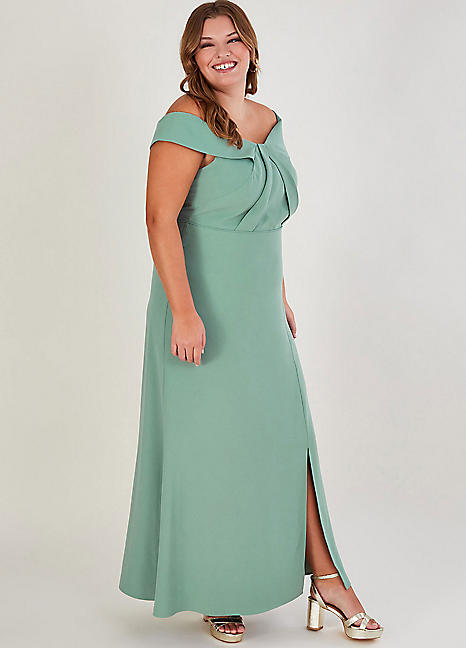 Monsoon Beatrice Crepe Bardot Maxi Dress Curvissa