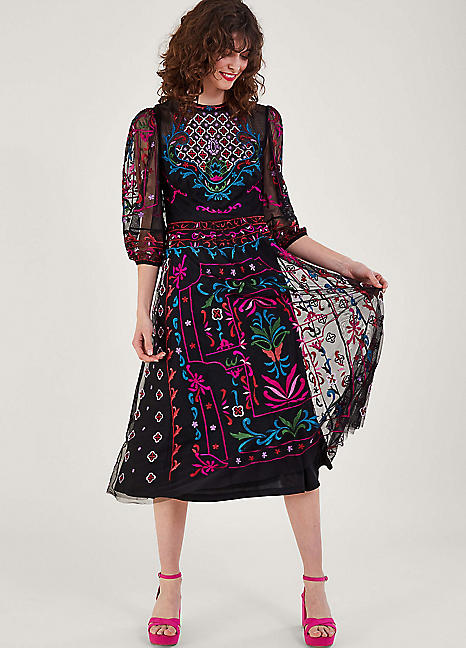 Kaleidoscope Metallic Jacquard Swing Tunic Dress