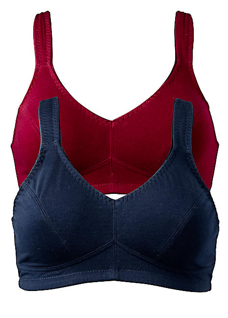 Pack of 2 Non-Wired Bras by Bonprix | Curvissa