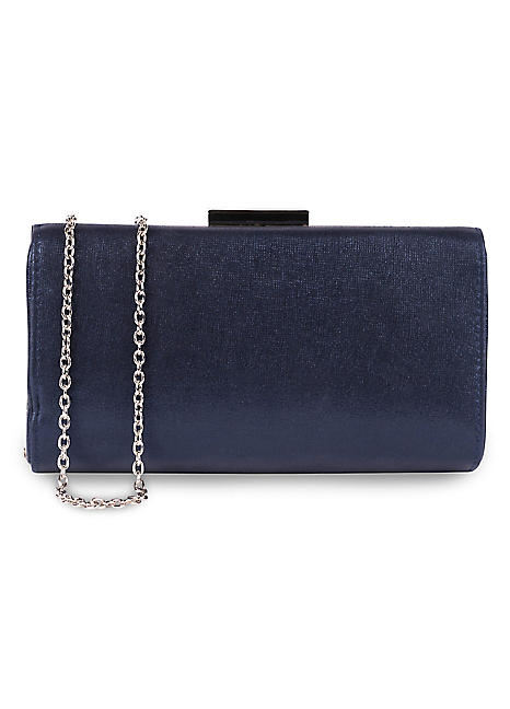 Navy box outlet clutch bag