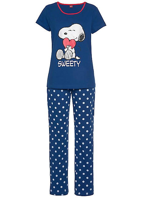 Peanuts Snoopy Print Pyjamas Curvissa Peanuts Snoopy Print Pyjamas Curvissa