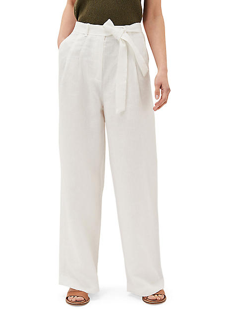 Phase Eight 'Aaliyah' Linen Belted Wide Leg Trousers