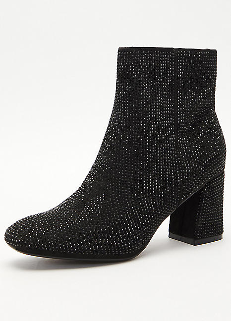 Diamante heel clearance boots