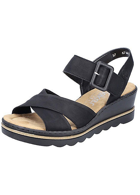 Rieker Cross Strap Wedge Sandals Curvissa