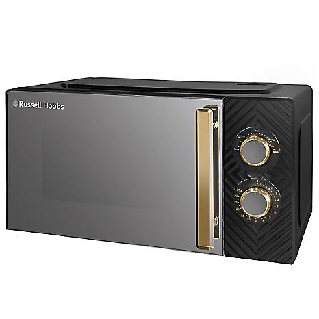 black and rose gold microwave russell hobbs