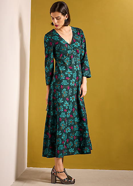chinese dress ladies Seasalt Belle Blue Tulip Print Sleeveless Flare Midi Dresses main image 0
