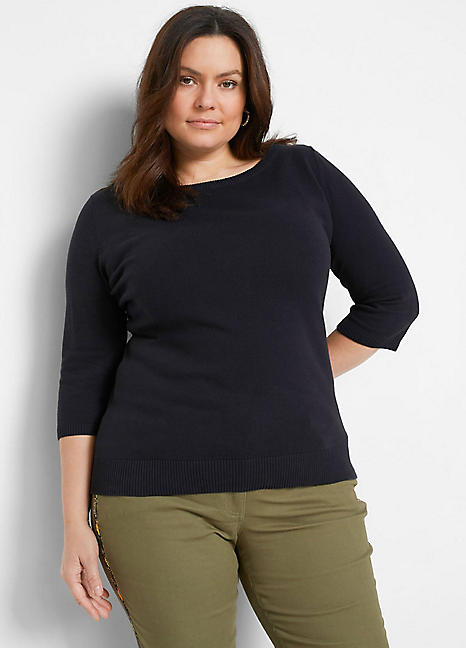 Boat Neck Top by bonprix