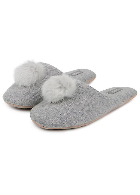 Grey mule slippers sales ladies