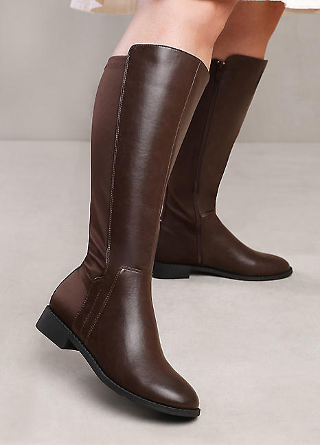 Where's That From Parker Stretch Wide Calf Knee High Boots with