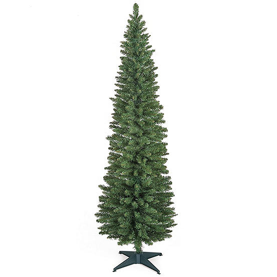 6ft - 7ft Kaleidoscope Wrapped Pencil Pine Christmas Tree