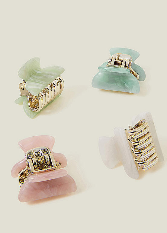 Accessorize Pack of 4 Mini Resin Claw Clips | Curvissa