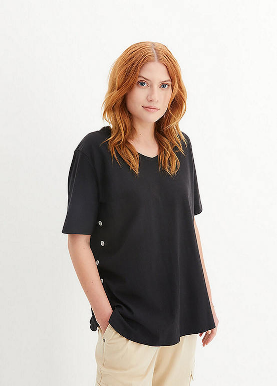 bonprix Side Button T-Shirt | Curvissa