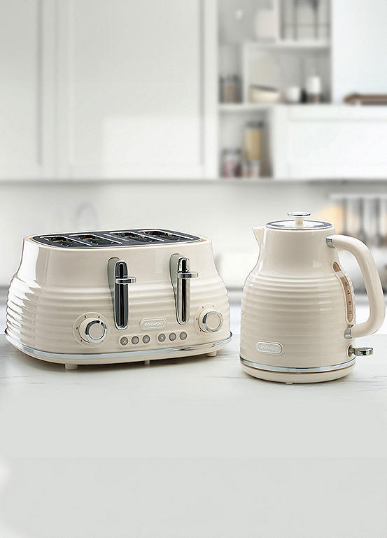 Daewoo Sienna Kettle & 4 Slice Toaster SDA2480 / SDA2483 Cream Curvissa
