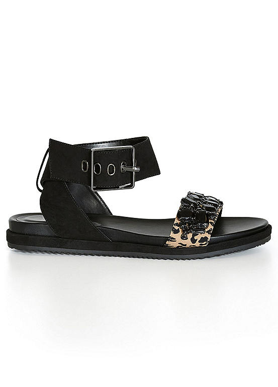 Evans Extra Wide Fit Chunky Embellished Sandals | Curvissa