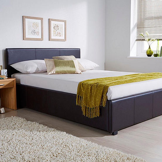 Hamburg Faux Leather Ottoman Storage Bed Frame Curvissa