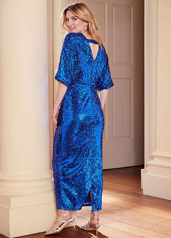 Kaleidoscope Cobalt Sequin Maxi Dress
