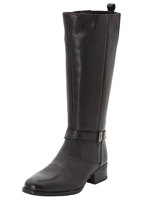 Knee High Wide Leg Boots with Decorative Band by Sheego | Curvissa