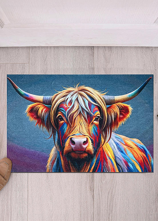 Likewise Rugs Likewise Rugs & Matting Abstract Highland Cow Mat | Curvissa