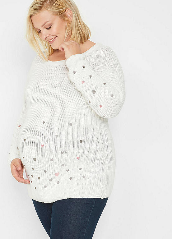 Maternity Hearts Jumper by bonprix Curvissa