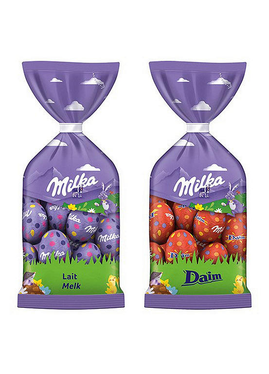 Milka 2 Pack Solid Milk Chocolate & Daim Mini Easter Eggs | Curvissa