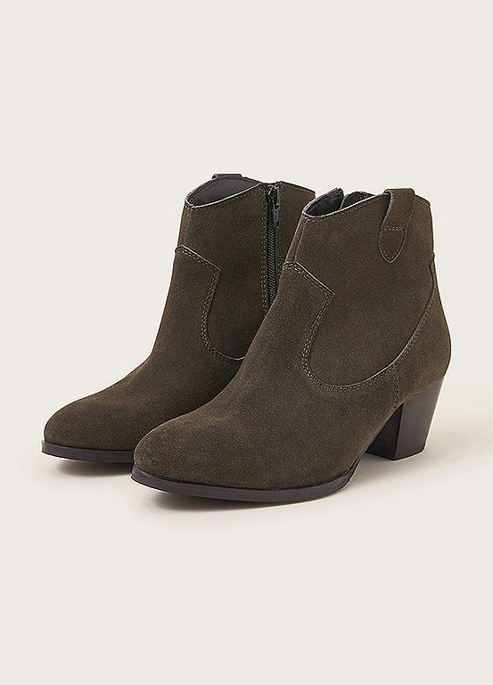 Monsoon Suede Cowboy Ankle Boots