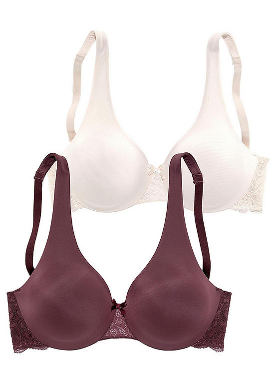 Nuance Pack of 2 Underwired T-Shirt Bras with Seamless Pre-Shaped Cups