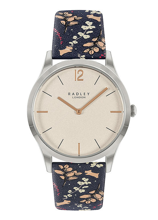 Radley London Ladies Polished Silver Plated Ink Meadow Floral Printed