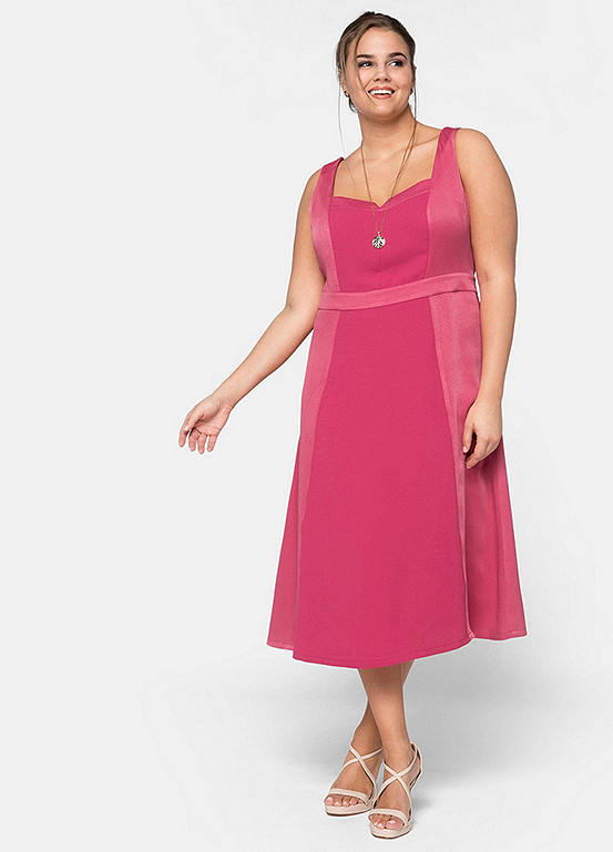 Satin Trim Cocktail Dress by Sheego Curvissa