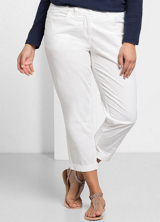 Slim Fit Cropped Trousers by Sheego Curvissa
