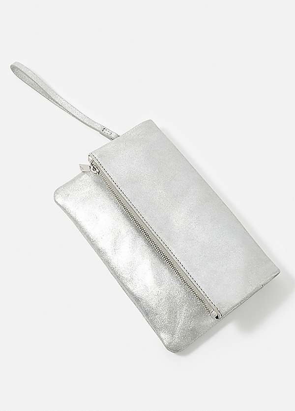 Accessorize discount silver clutch