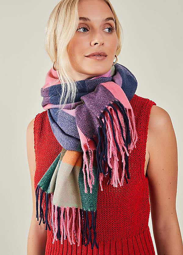 Accessorize Colourblock Tassel Blanket Scarf Curvissa