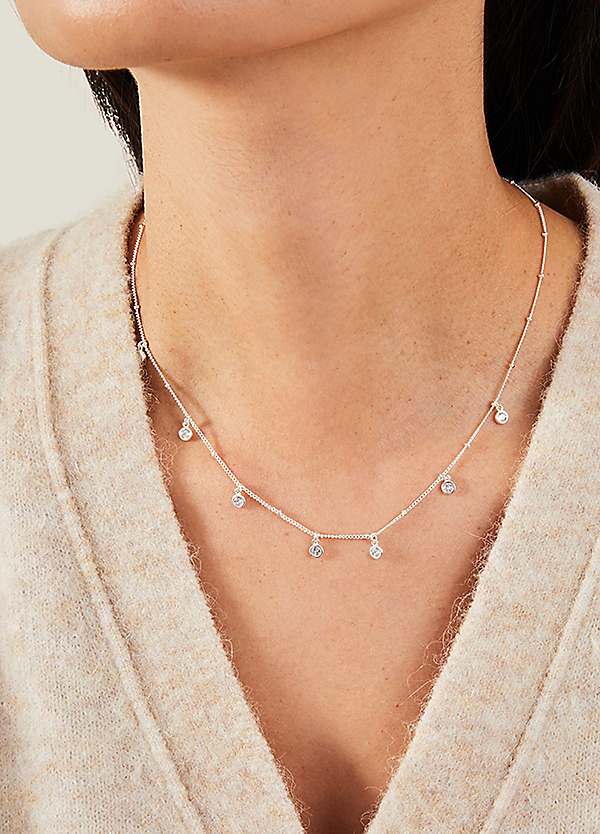 Dainty diamond store station necklace