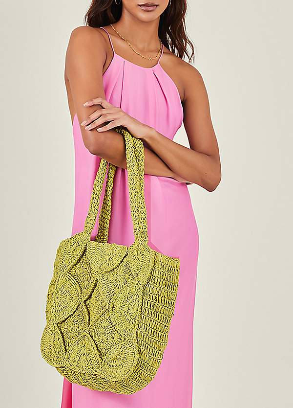 Accessorize Woven Raffia Shopper Bag