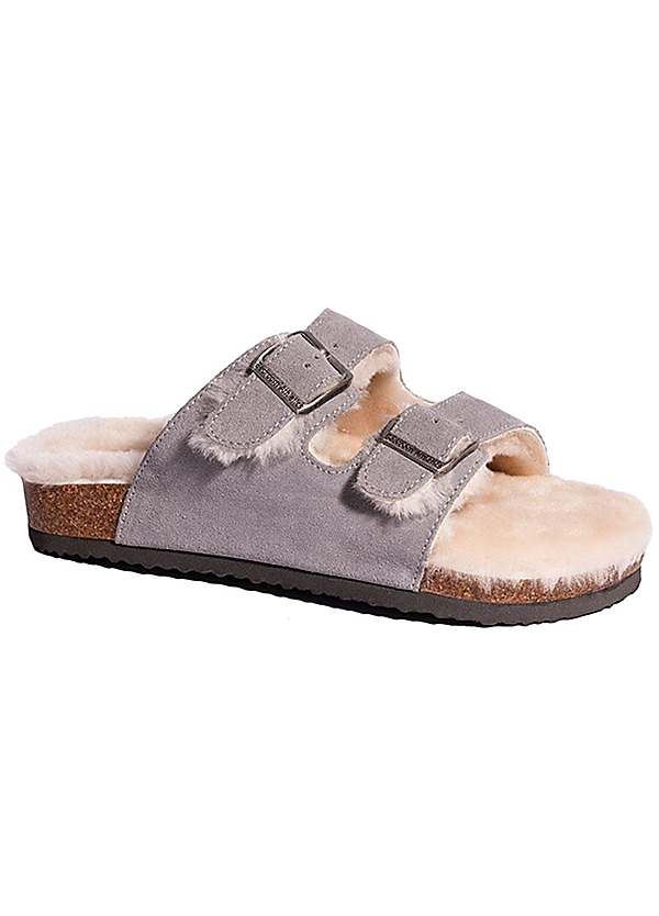 Bedroom Athletics Mabel 2 Strap Suede Mule Slippers