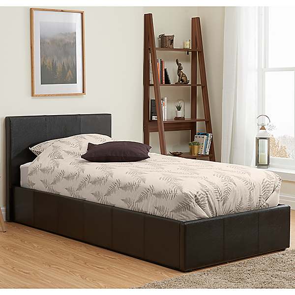 Berlin Faux Leather Ottoman Storage Bed, Ottoman Storage Faux Leather Bed
