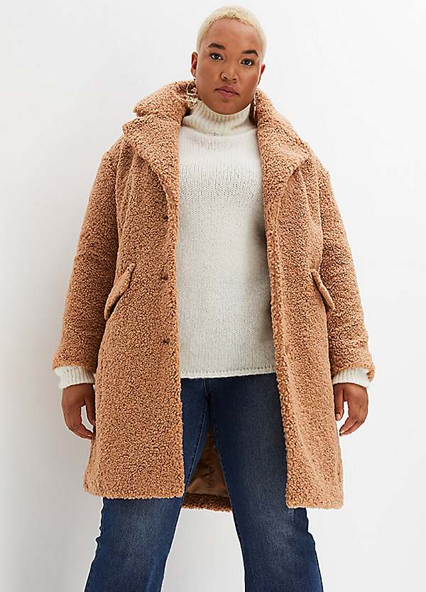 Tan shop boucle coat