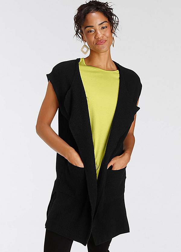 Sleeveless on sale longline cardigan