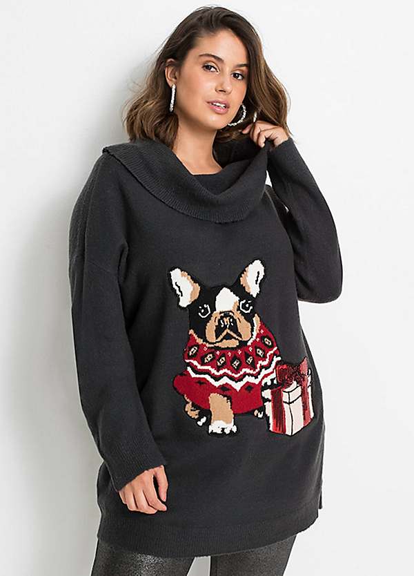 christmas bulldog jumper