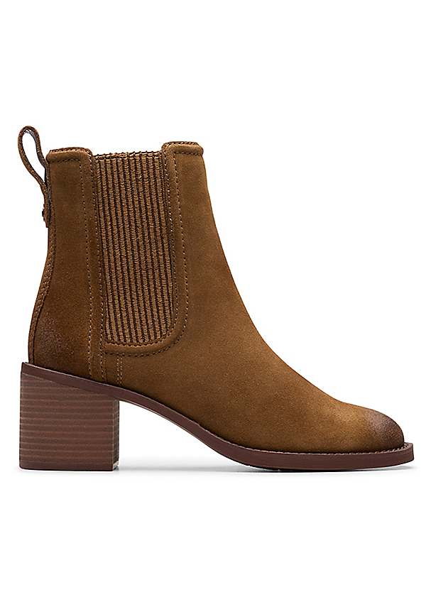 Clarks Walnut Suede Chamberly Top Boots Curvissa
