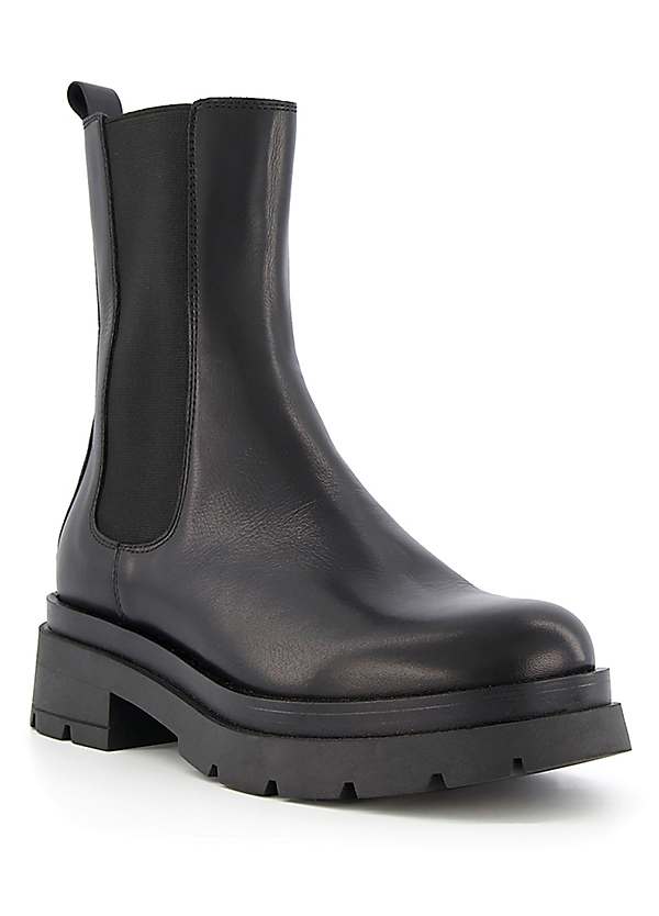 Dune flat hot sale black boots