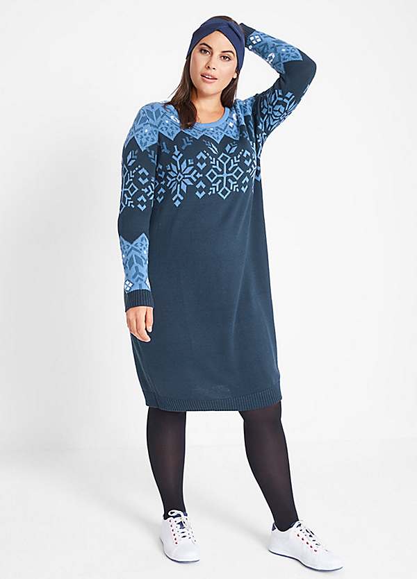 Fairisle Pattern Knitted Dress by 
