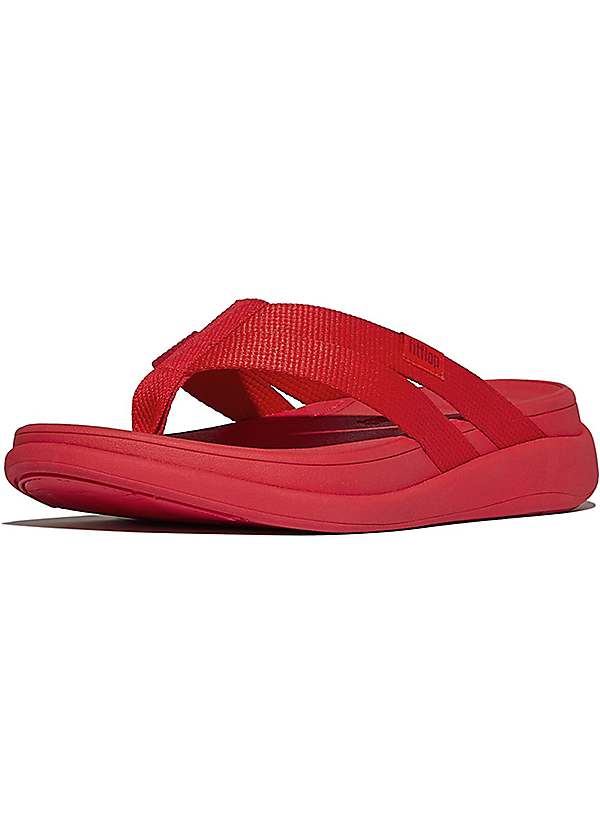 FitFlop F-MODE Red Go Webbing Strappy Flip-Flops Curvissa